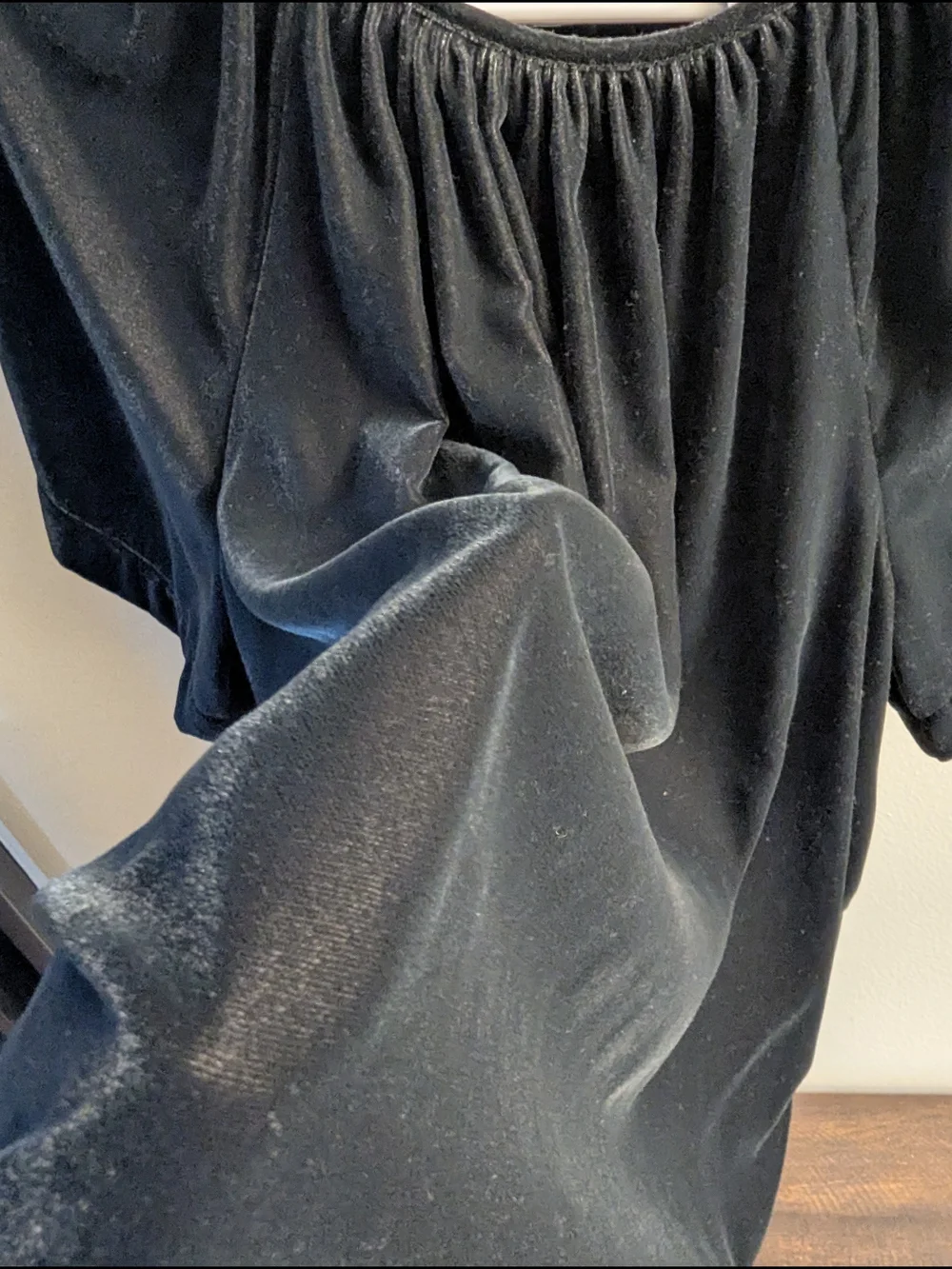 Old Navy Black Velvet Peasant Top